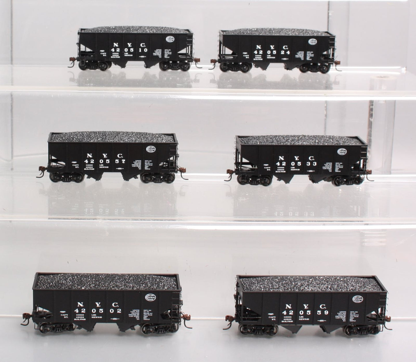 MTH 80-90010 HO New York Central USRA 55-T Steel Twin Hopper Car Set (Set of 6)