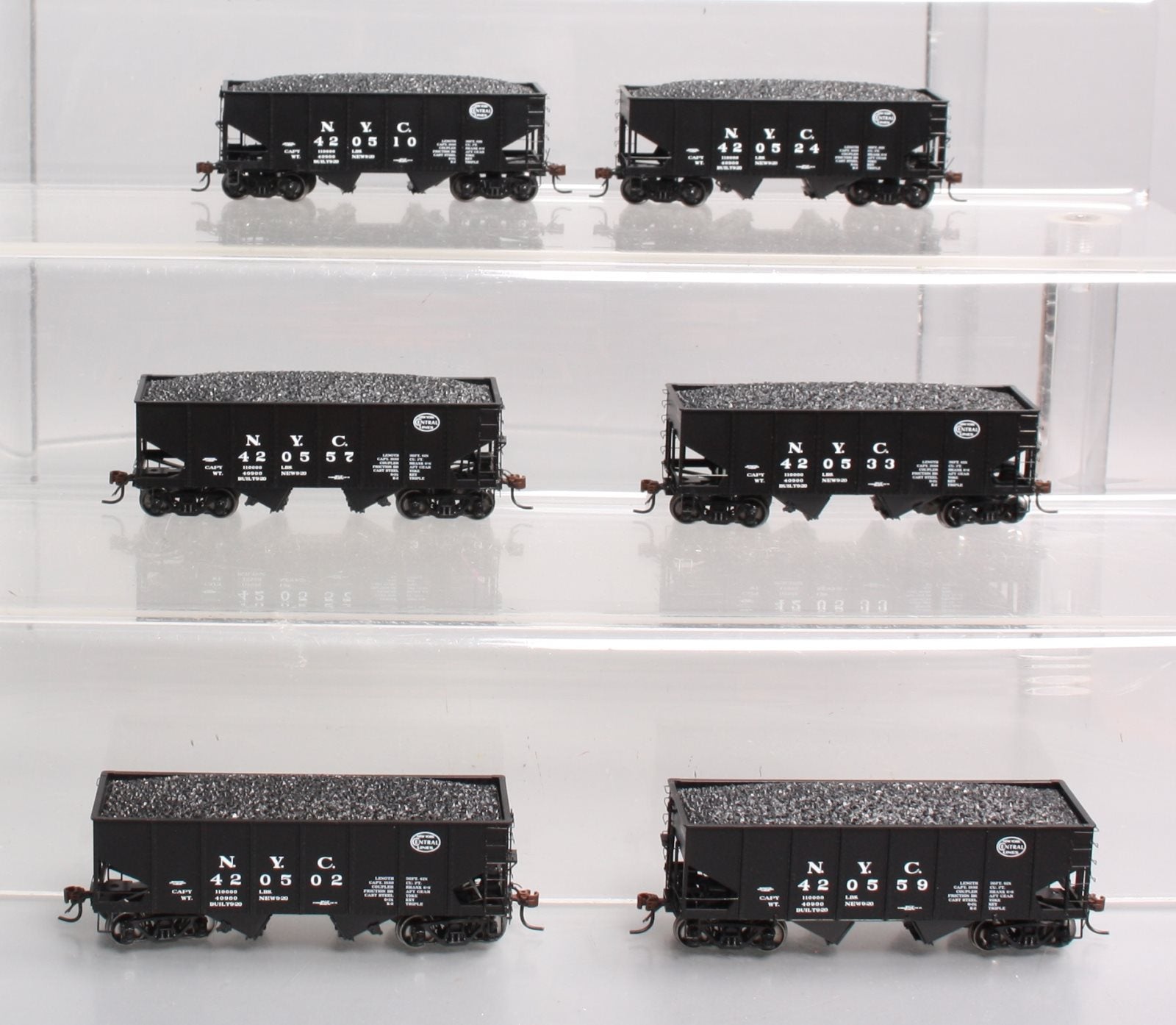 MTH 80-90010 HO New York Central USRA 55-T Steel Twin Hopper Car Set (Set of 6)