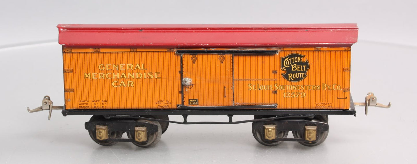 Ives 12579 Vintage O Gauge St. Louis Southwestern Lithographed Tinplate Boxcar VG
