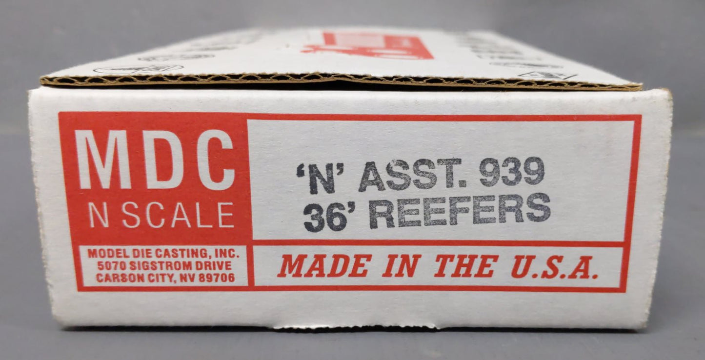 MDC 939 N Scale 36' Beverage Reefer Kits (Pack of 12) EX/Box