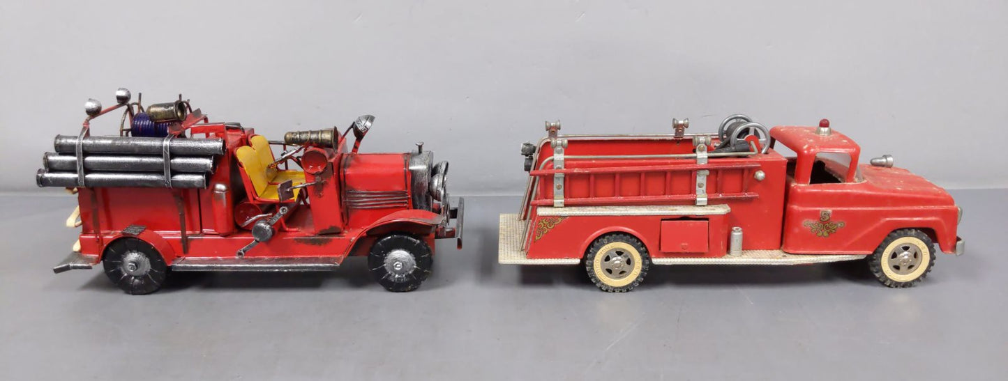 Tin Plate Fire Truck Decorations [2] VG