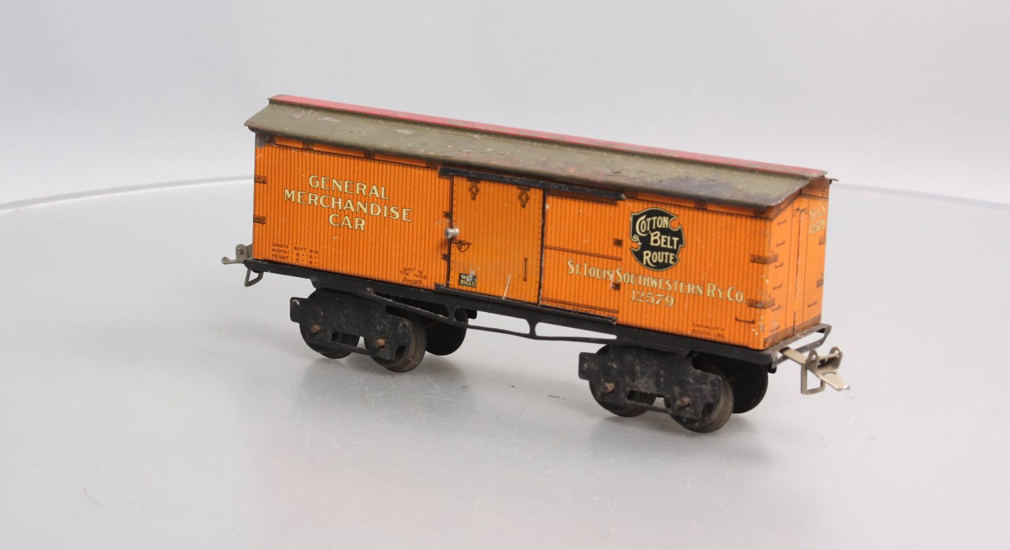 Ives 12579 Vintage O Gauge St. Louis Southwestern Lithographed Tinplate Boxcar