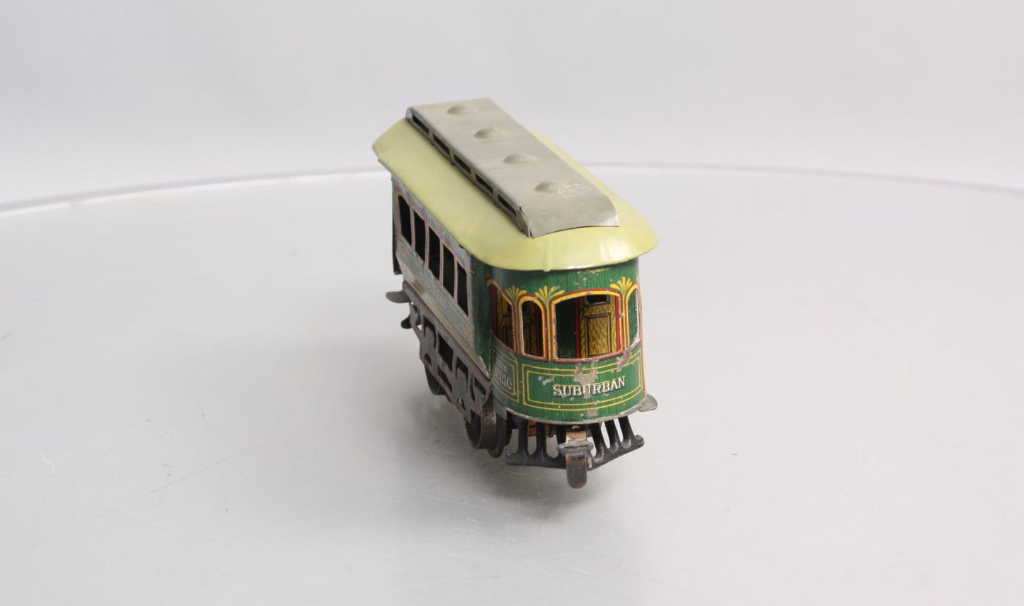 Ives 810 Vintage O Gauge Tinplate Suburban Trolley VG