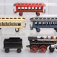 Reproduction Cast Iron Toy Steam Engine w/Tinplate Tender & Passenger Cars [5] VG