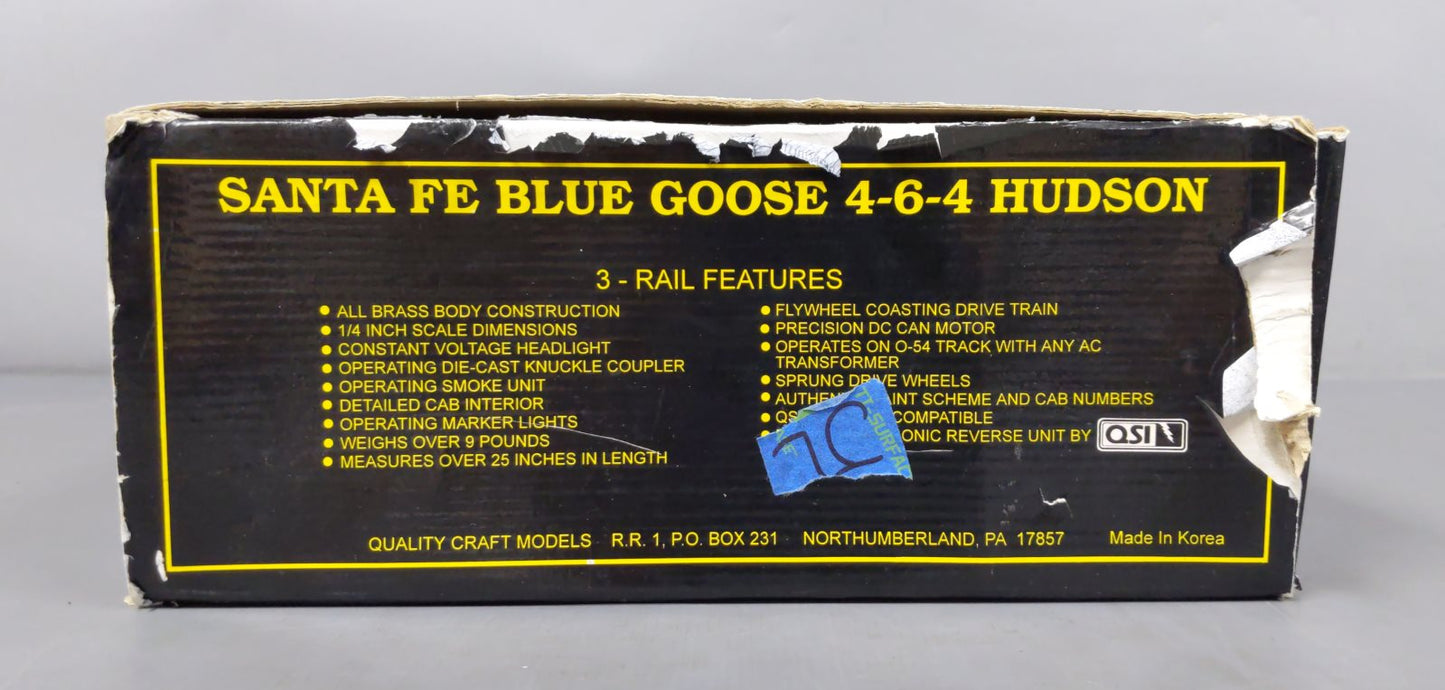 Weaver 1076 BRASS Santa Fe 4-6-4 Blue Goose Steam Locomotive & Tender #3460 EX/Box