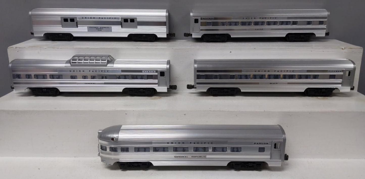 Weaver O Union Pacific Plated Ribbed Side Aluminum 5-Car Passenger Set EX