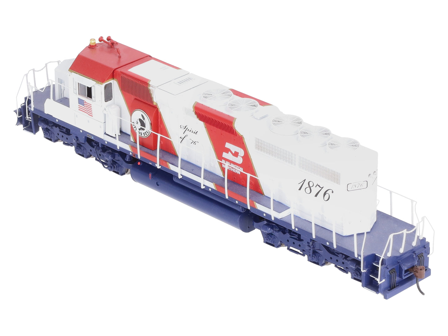 Athearn 95198 HO BN/Bicentennial SD40-2 81" Nose Diesel Locomotive #1876 EX/Box