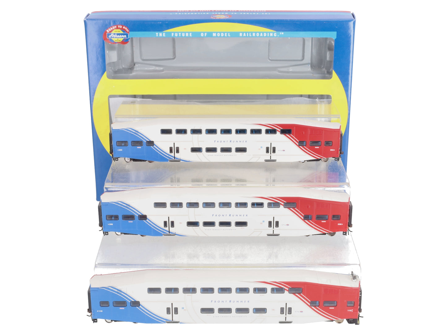Athearn 25914 HO Utah "Front Runner" Bombardier Control Coach Cars (Set of 3) EX/Box