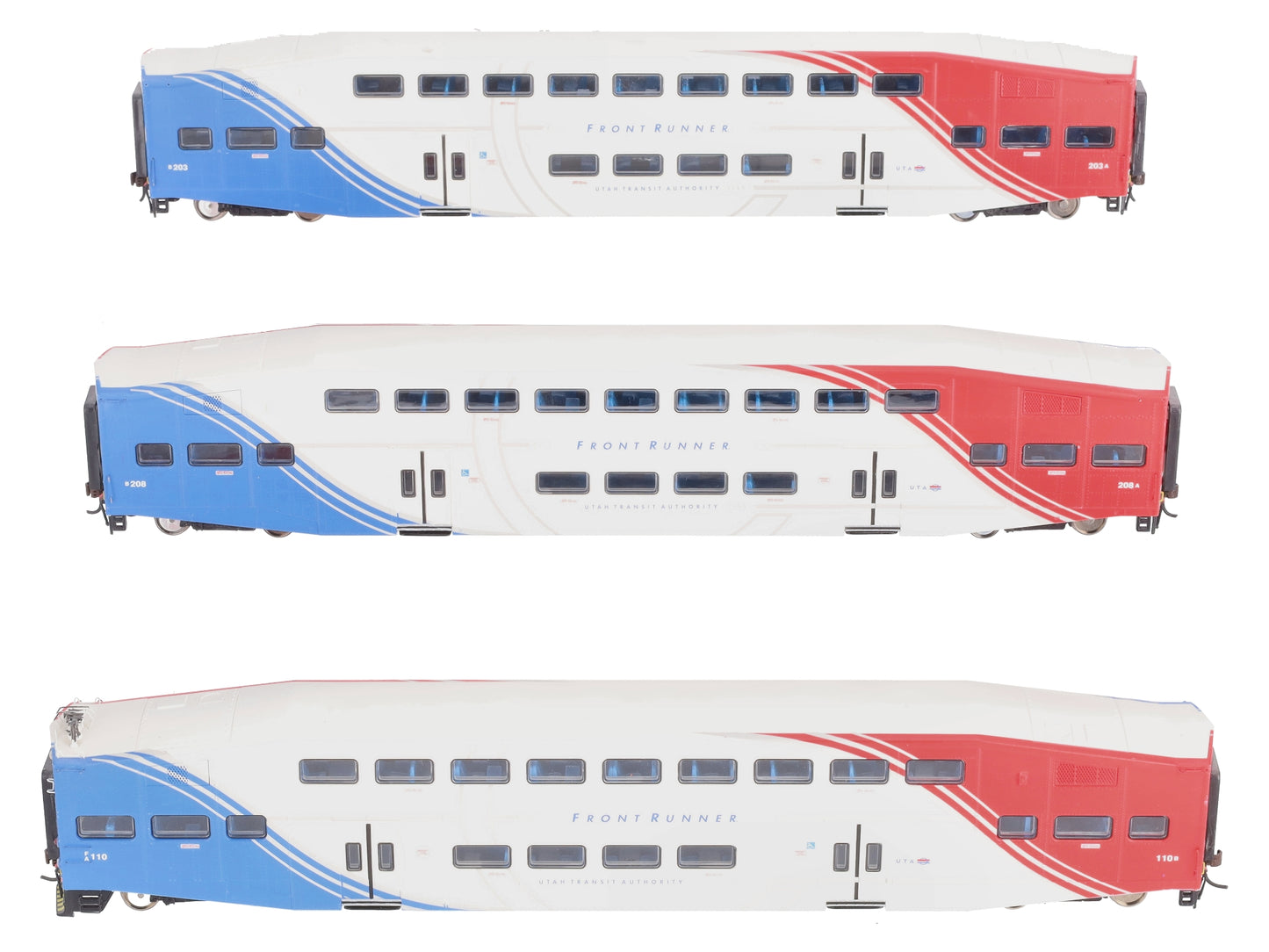Athearn 25914 HO Utah "Front Runner" Bombardier Control Coach Cars (Set of 3) EX/Box