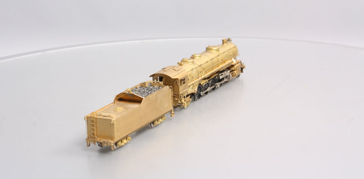 Akane HO BRASS Santa Fe USRA 2-10-2 Steam Locomotive & Tender - Unpainted EX/Box