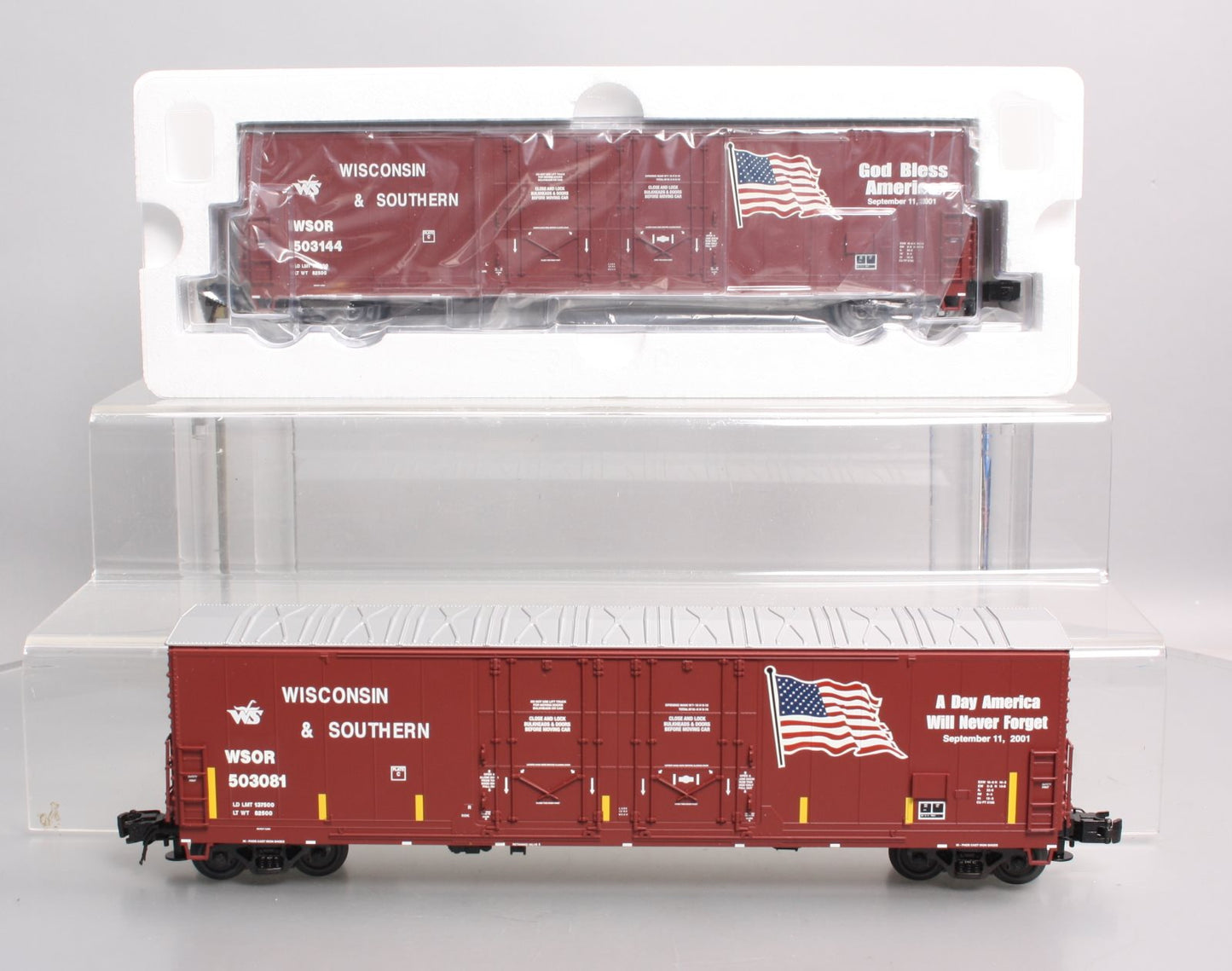 Atlas 3001309 O Wisc & SOU 53' Evans Double Plug Door 3-Rail Box Car (Set of 2)