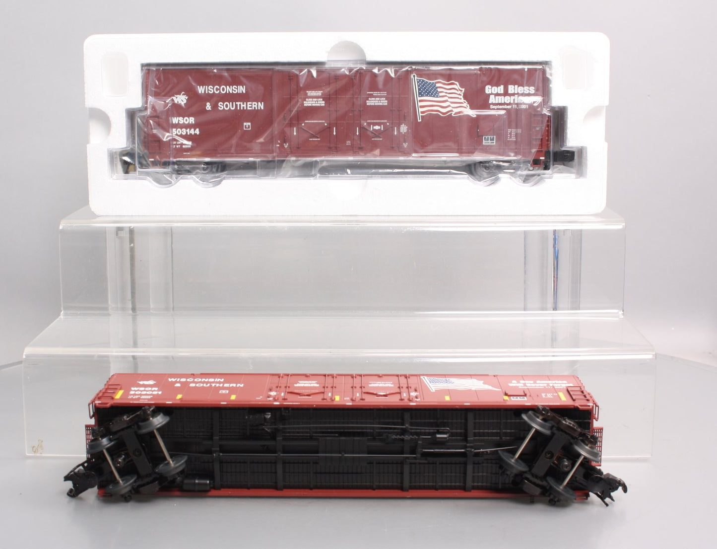 Atlas 3001309 O Wisc & SOU 53' Evans Double Plug Door 3-Rail Box Car (Set of 2)