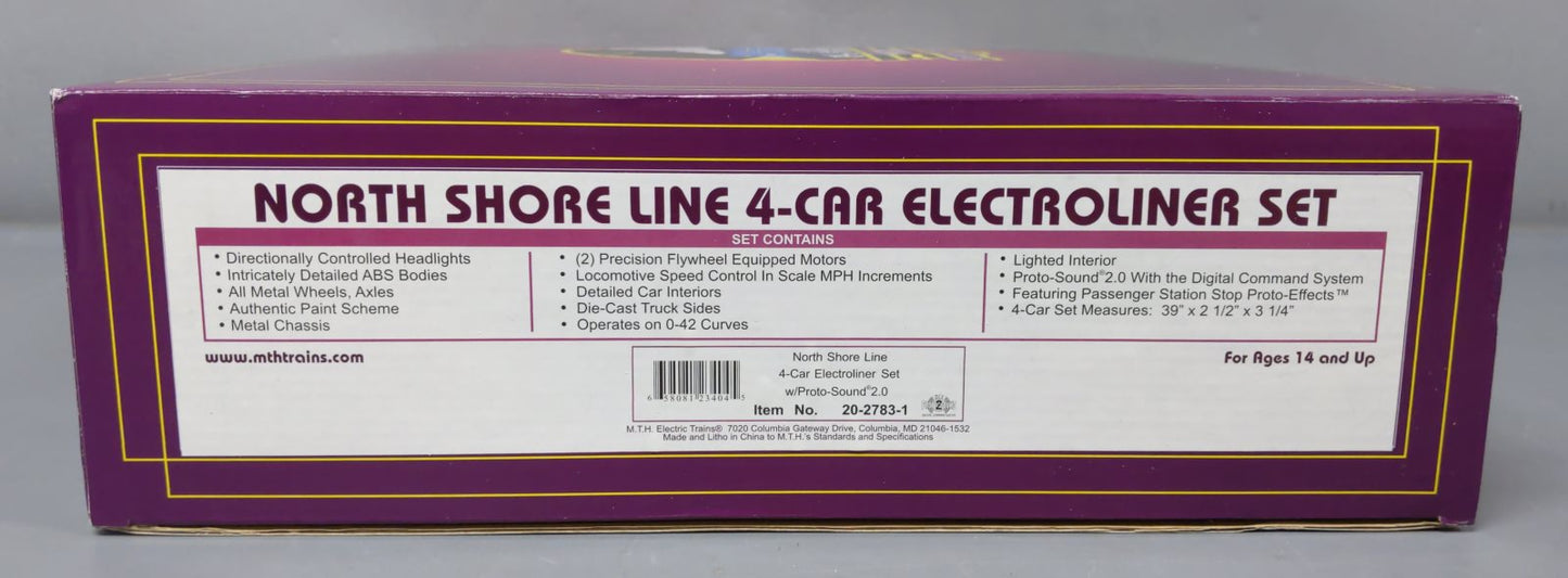 MTH 20-2783-1 O Gauge North Shore Line 4 Car Electroliner Set w/PS2