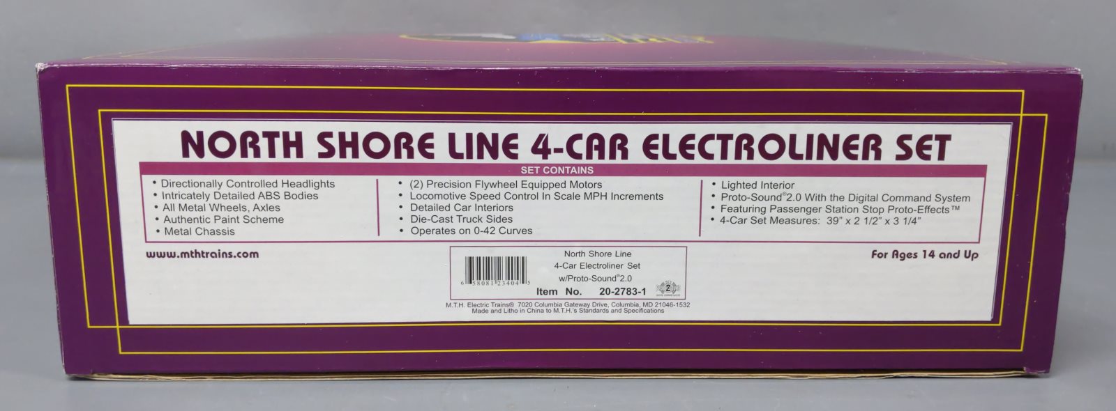 MTH 20-2783-1 O Gauge North Shore Line 4 Car Electroliner Set w/PS2