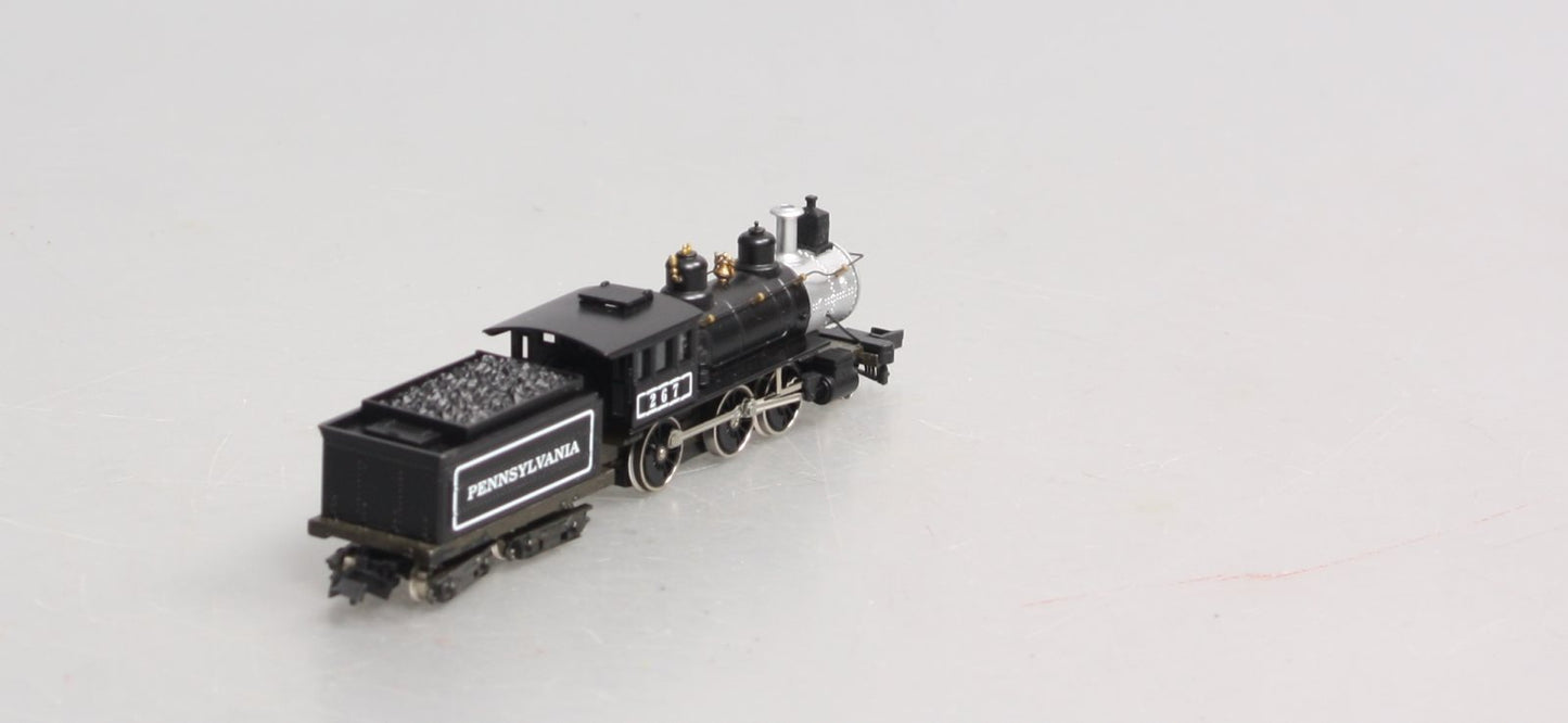 Roundhouse 8055 N Scale PRR 2-6-0 RTR Steam Locomotive & Tender #267 EX/Box