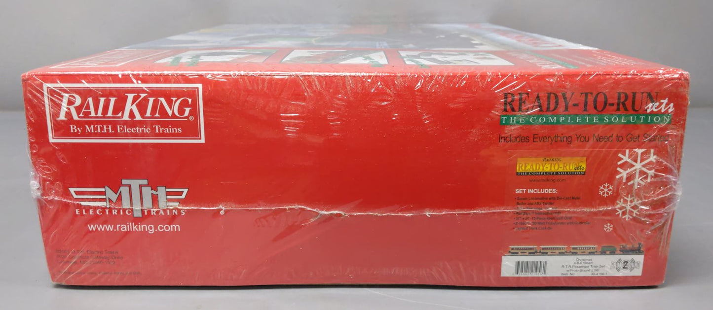 MTH 30-4156-1 Christmas RailKing 4-6-0 O Gauge Steam Train Set w/PS 2.0