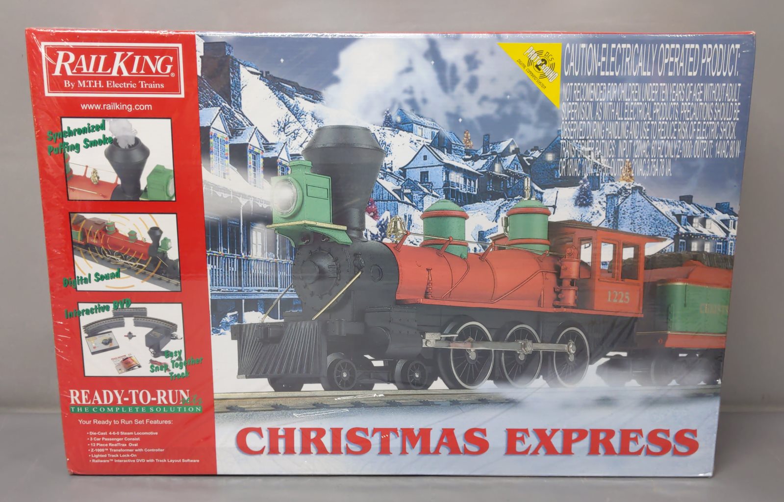 MTH 30-4156-1 Christmas RailKing 4-6-0 O Gauge Steam Train Set w/PS 2.0