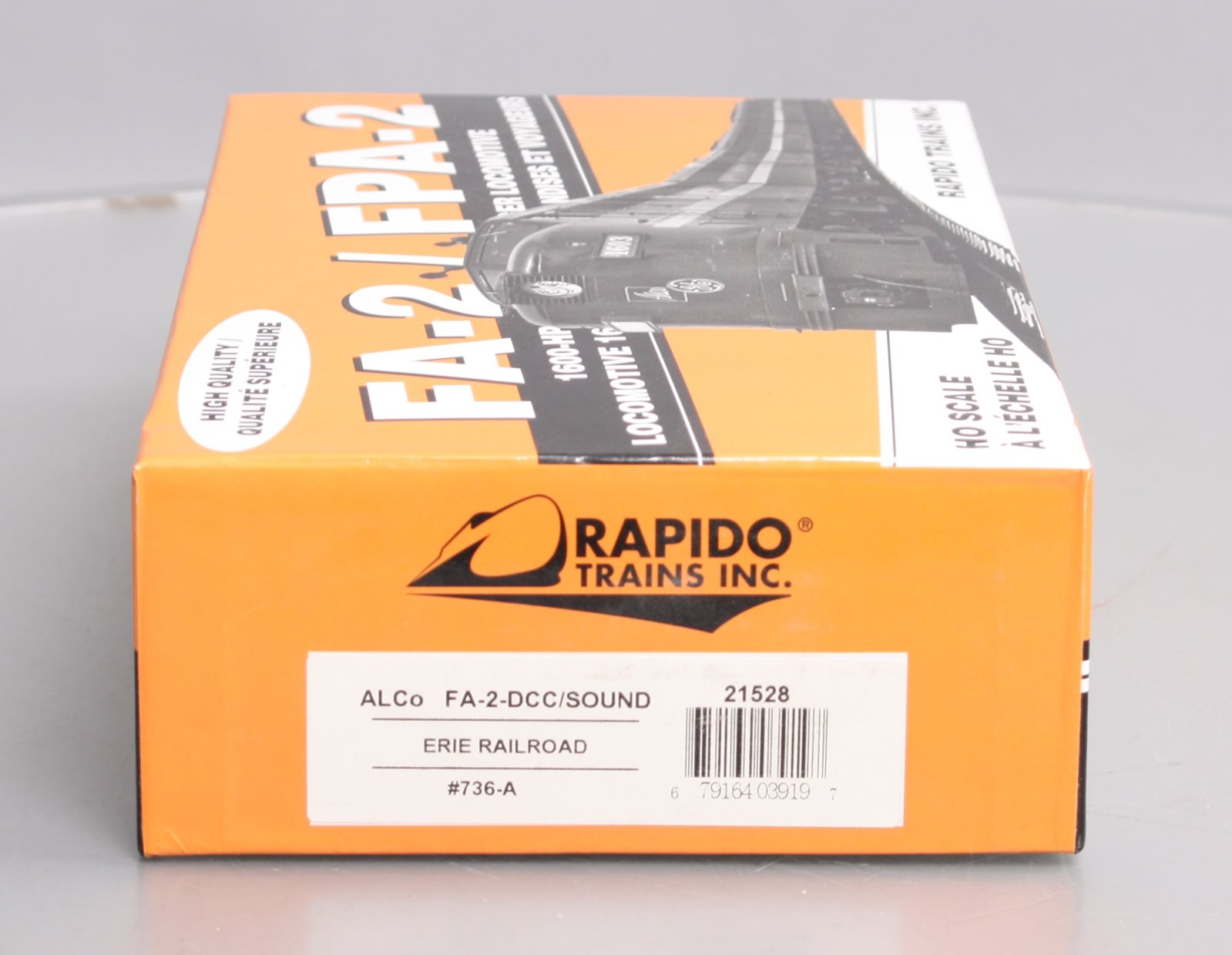 Rapido Trains 21528 HO Erie Alco FA-2 Diesel Locomotive w/LokSound & DCC #736-A