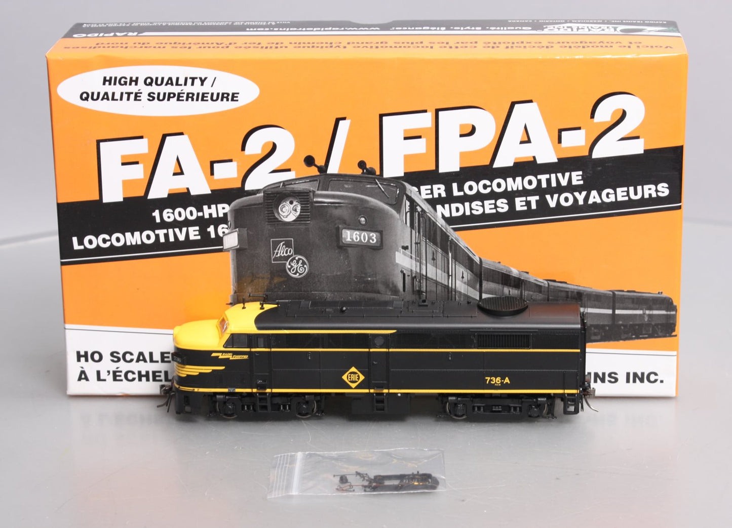 Rapido Trains 21528 HO Erie Alco FA-2 Diesel Locomotive w/LokSound & DCC #736-A