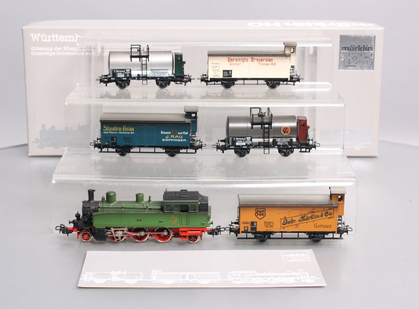 Marklin 2857 HO Wurttemberg 125th Anniversary Steam Freight Train Set LN/Box