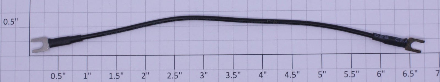 K-Line K0952BP-EX001 #18 Gauge Black 6" Jumper Wire with Forked Terminals