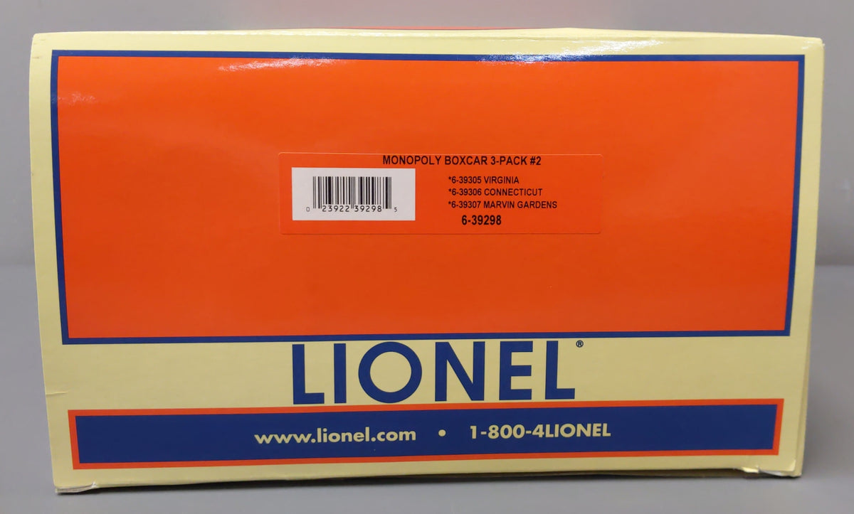 Lionel 6-39298 O Monopoly Boxcar Set #2 NIB