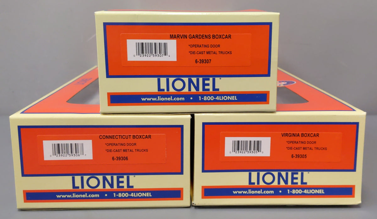 Lionel 6-39298 O Monopoly Boxcar Set #2 NIB