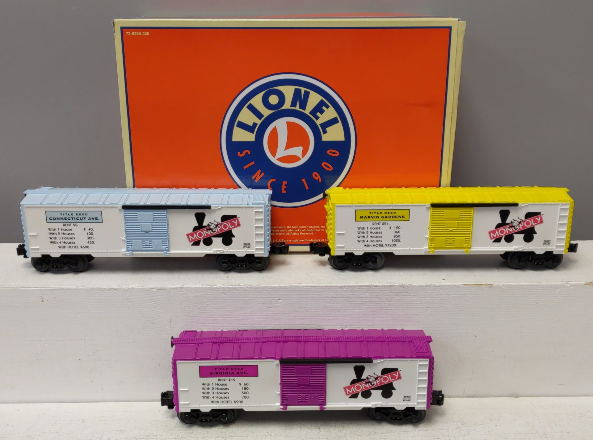 Lionel 6-39298 O Monopoly Boxcar Set #2