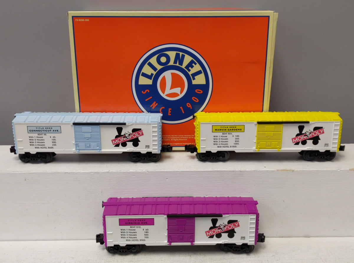 Lionel 6-39298 O Monopoly Boxcar Set #2 NIB
