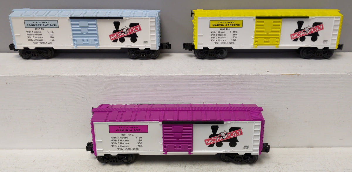 Lionel 6-39298 O Monopoly Boxcar Set #2 NIB