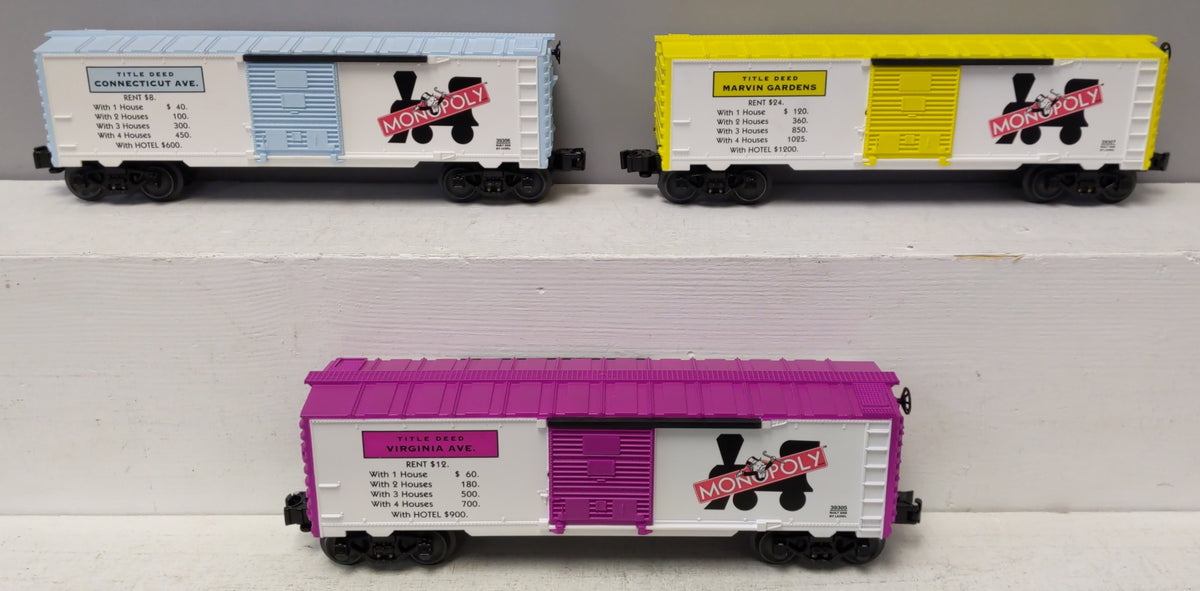 Lionel 6-39298 O Monopoly Boxcar Set #2 NIB