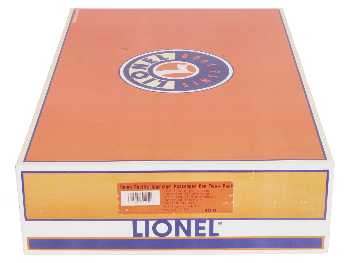 Lionel 6-39194 O Gauge Union Pacific Aluminum Passenger Car (Set of 2) LN/Box