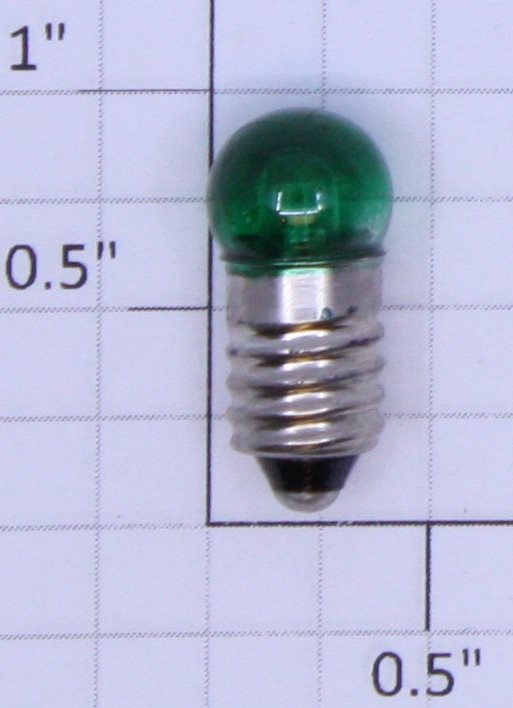 Lionel 1447G 18 Volt Screw Base Transparent Green Small Globe Light Bulb