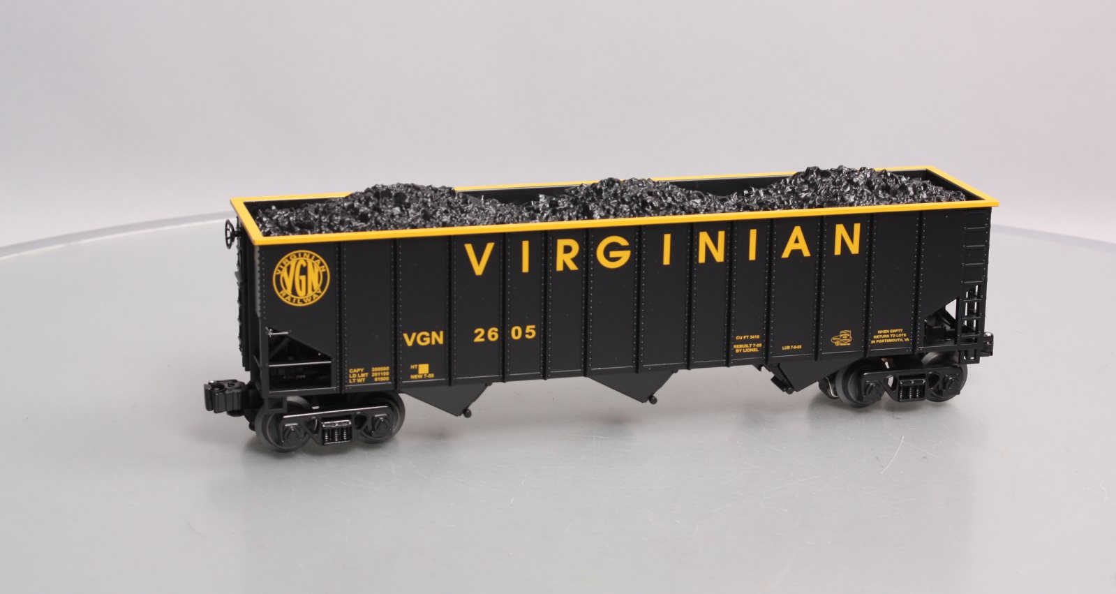 Lionel 6-52380 O Gauge LOTS-2005 Virginian 3-Bay Coal Hopper #2605 with ETD LN/Box