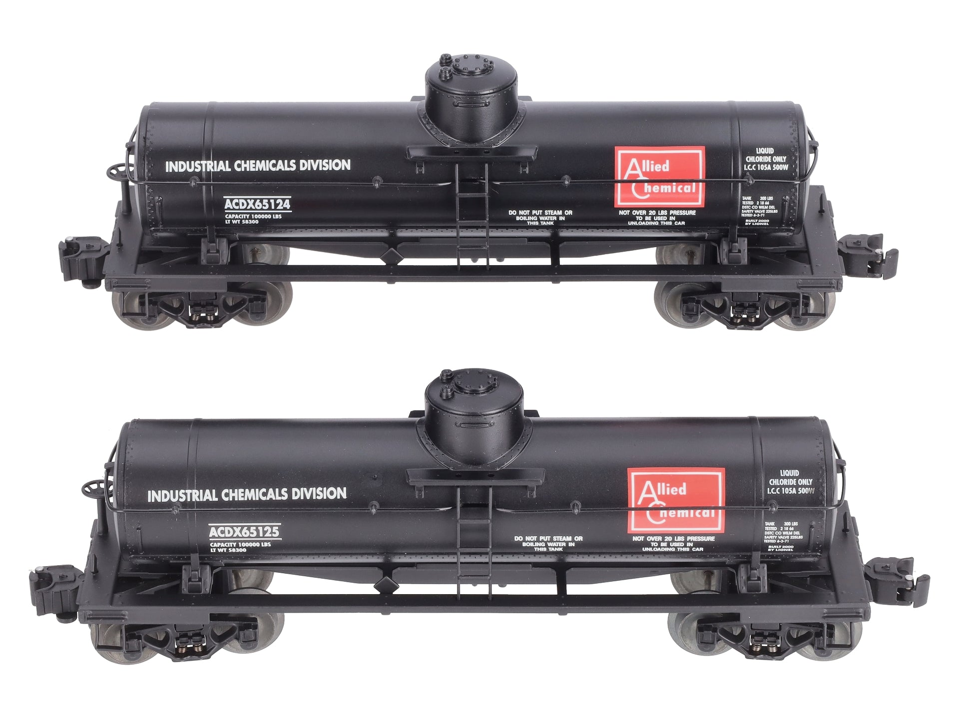 Lionel 6-36916 O Gauge Allied Chemical 1 Dome Tank Car (Set of 2) LN/Box
