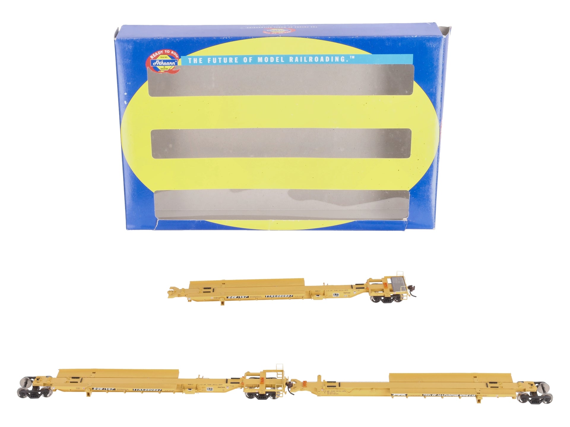 Athearn 28908 HO TTX Trinity 57' All Purpose Spine Car # 360837 (Box of 3)