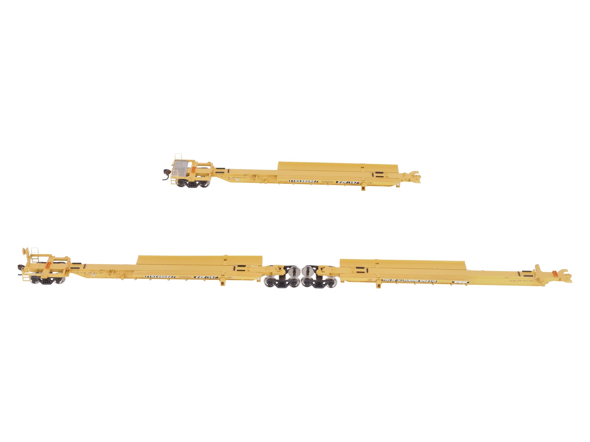 Athearn 28908 HO TTX Trinity 57' All Purpose Spine Car # 360837 (Box of 3)