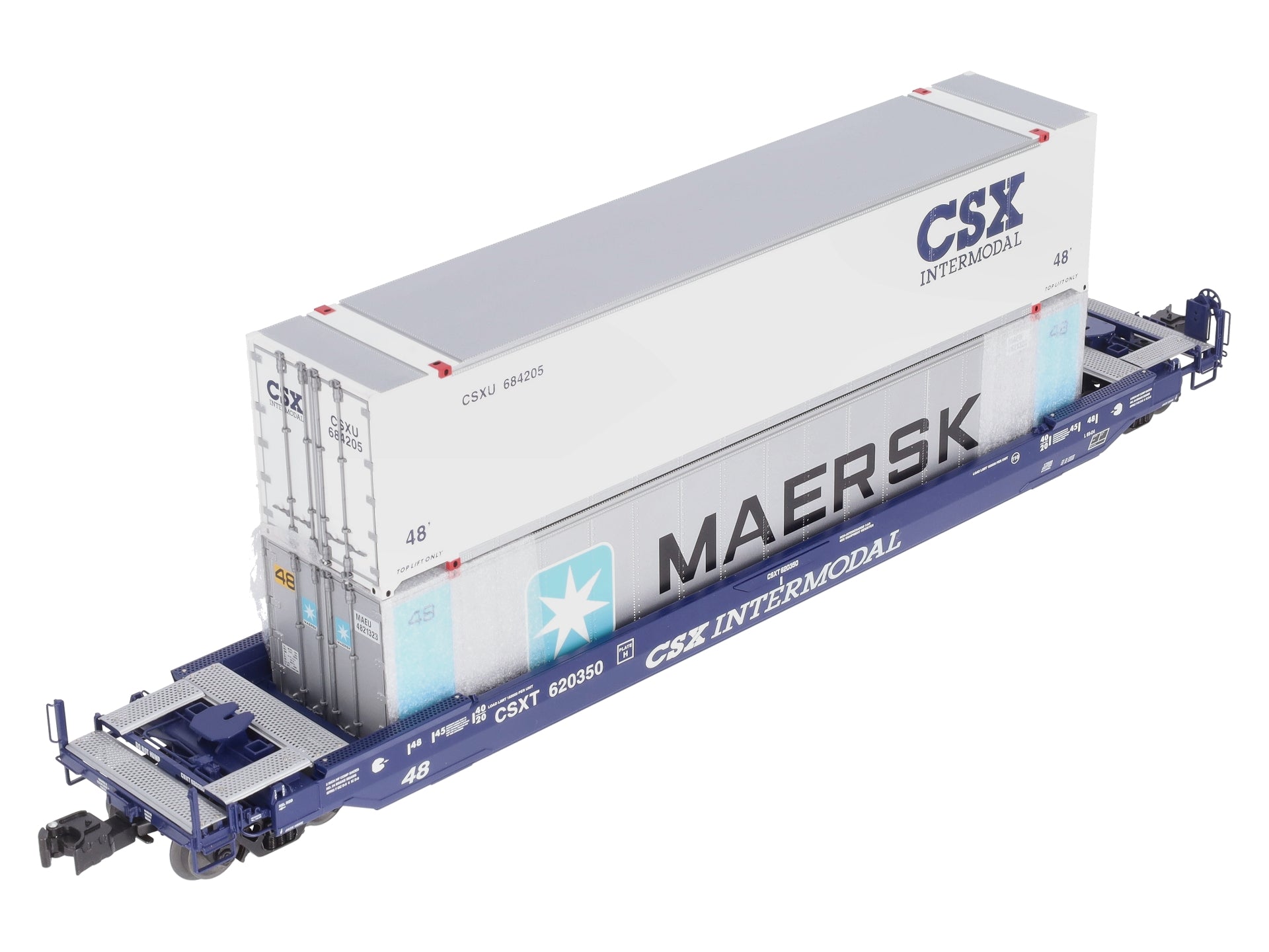 Lionel 6-17588 O CSX Husky Stack Flatcar w/ Container Load #620350 LN/Box
