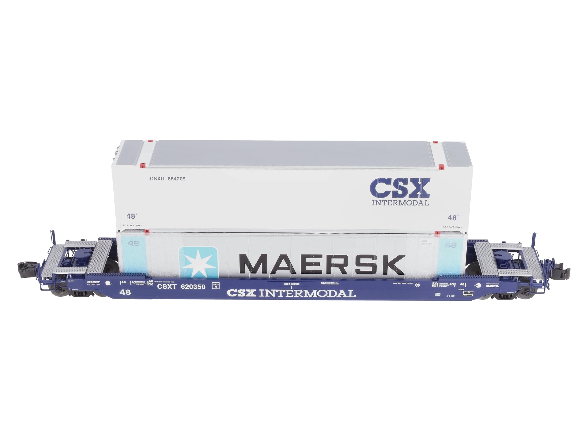 Lionel 6-17588 O CSX Husky Stack Flatcar w/ Container Load #620350 LN/Box