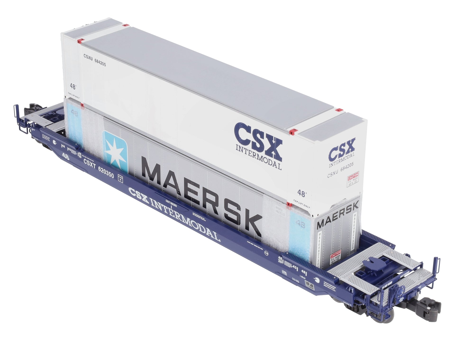 Lionel 6-17588 O CSX Husky Stack Flatcar w/ Container Load #620350 LN/Box