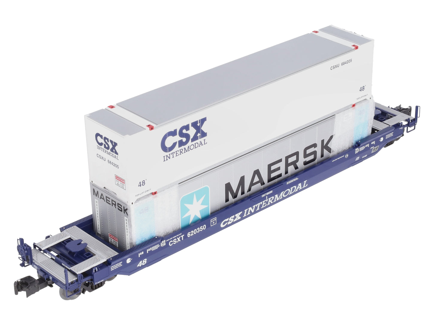 Lionel 6-17588 O CSX Husky Stack Flatcar w/ Container Load #620350 LN/Box
