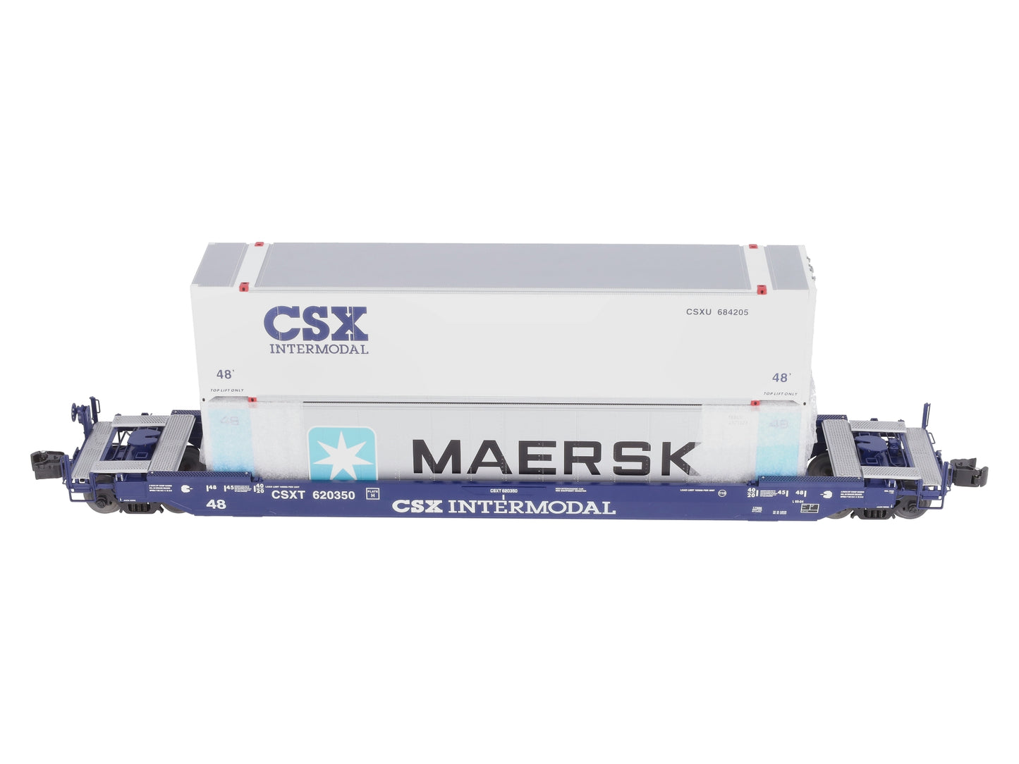 Lionel 6-17588 O CSX Husky Stack Flatcar w/ Container Load #620350 LN/Box