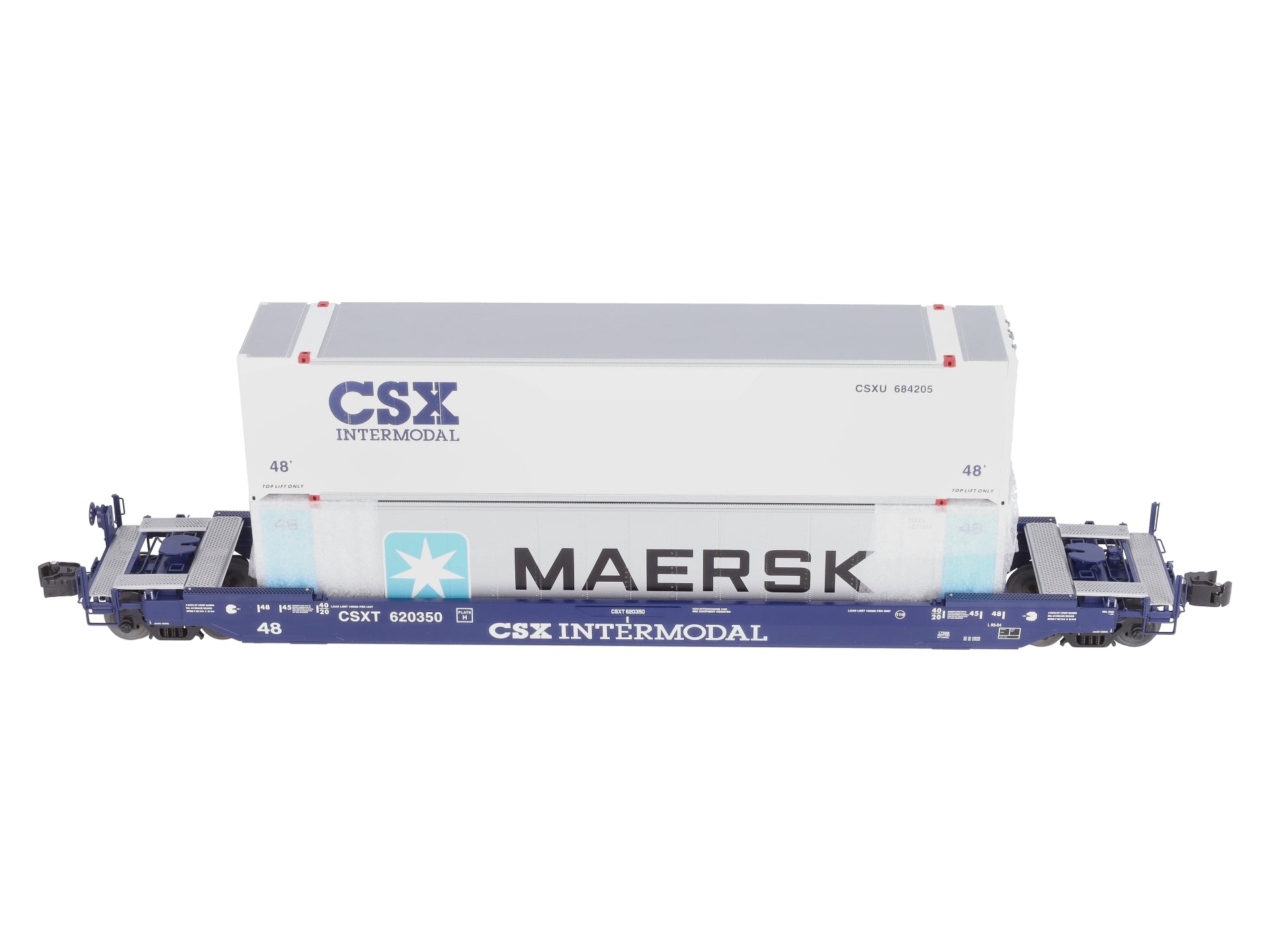 Lionel 6-17588 O CSX Husky Stack Flatcar w/ Container Load #620350 LN/Box