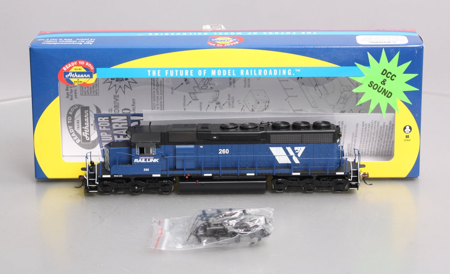 Athearn 98843 HO Montana Rail Link SD40 Diesel Locomotive w/DCC & Sound #260