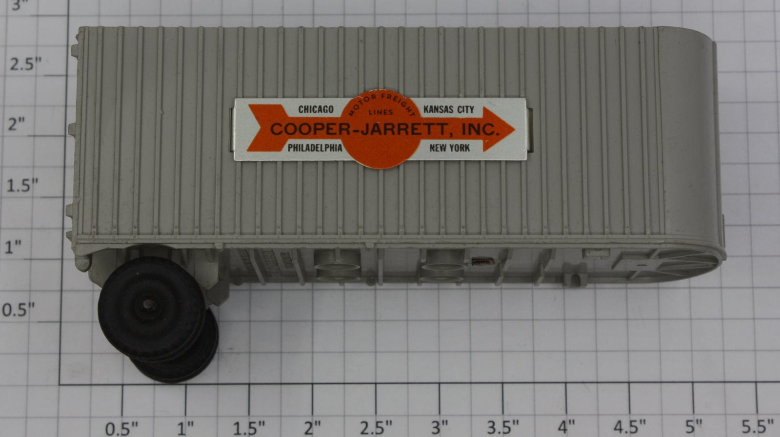 Lionel 6430-5X O Gauge Gray Cooper-Jarrett, Inc. Trailer Van without Roof