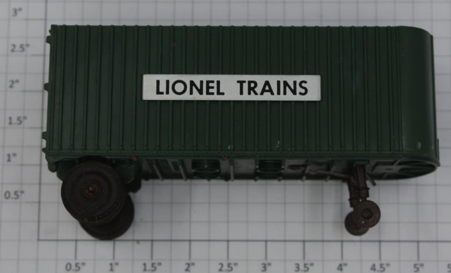 Lionel 3460-3 O Gauge Green "Lionel Trains" Truck Trailer without Roof