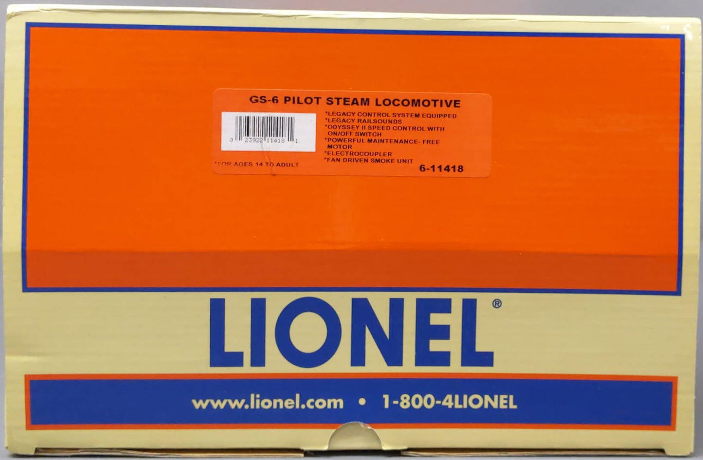 Lionel 6-11418 O Undecorated Pilot Legacy Scale 4-8-4 Gs-6 Steam Locomotive