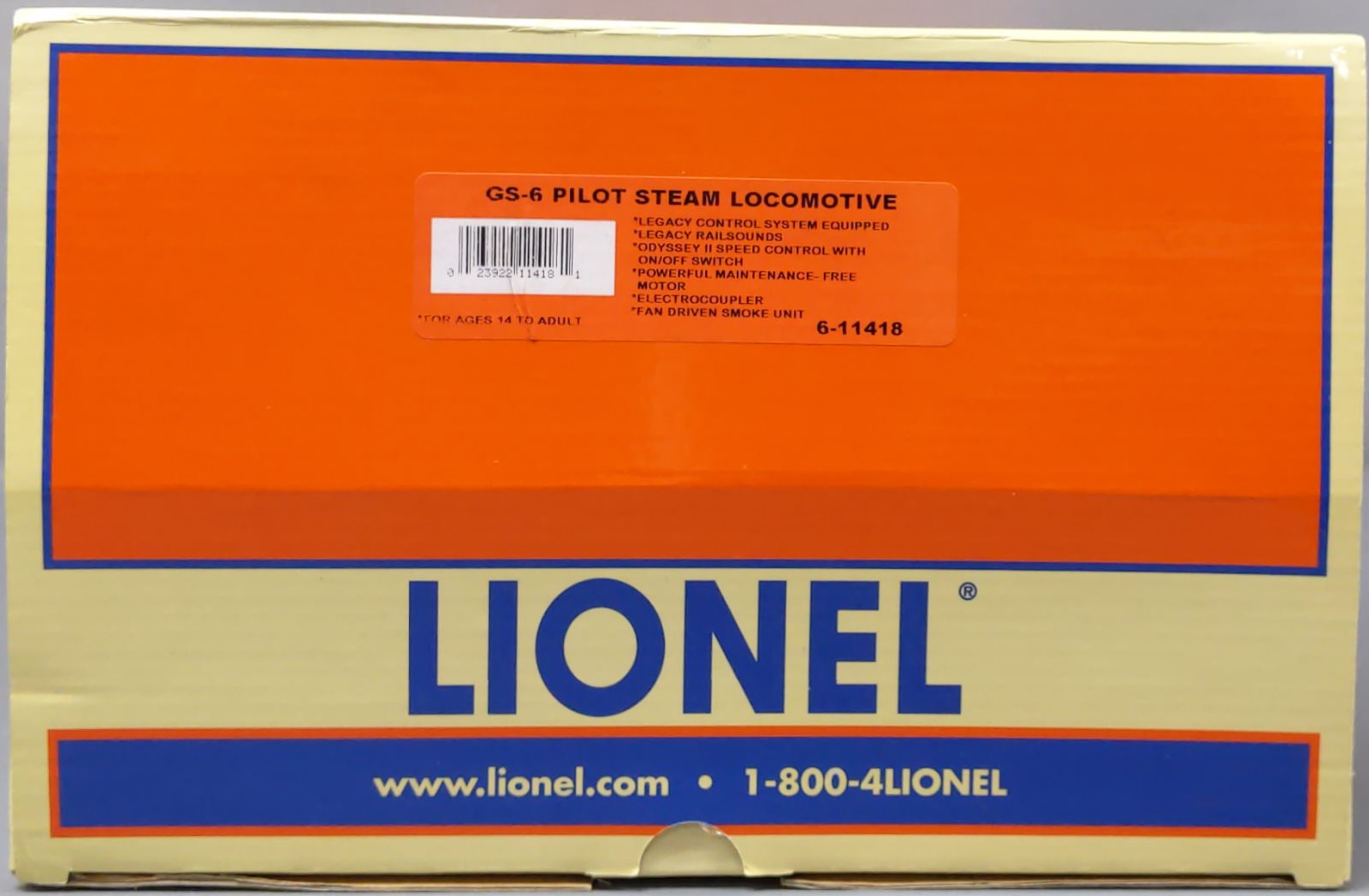 Lionel 6-11418 O Undecorated Pilot Legacy Scale 4-8-4 Gs-6 Steam Locomotive