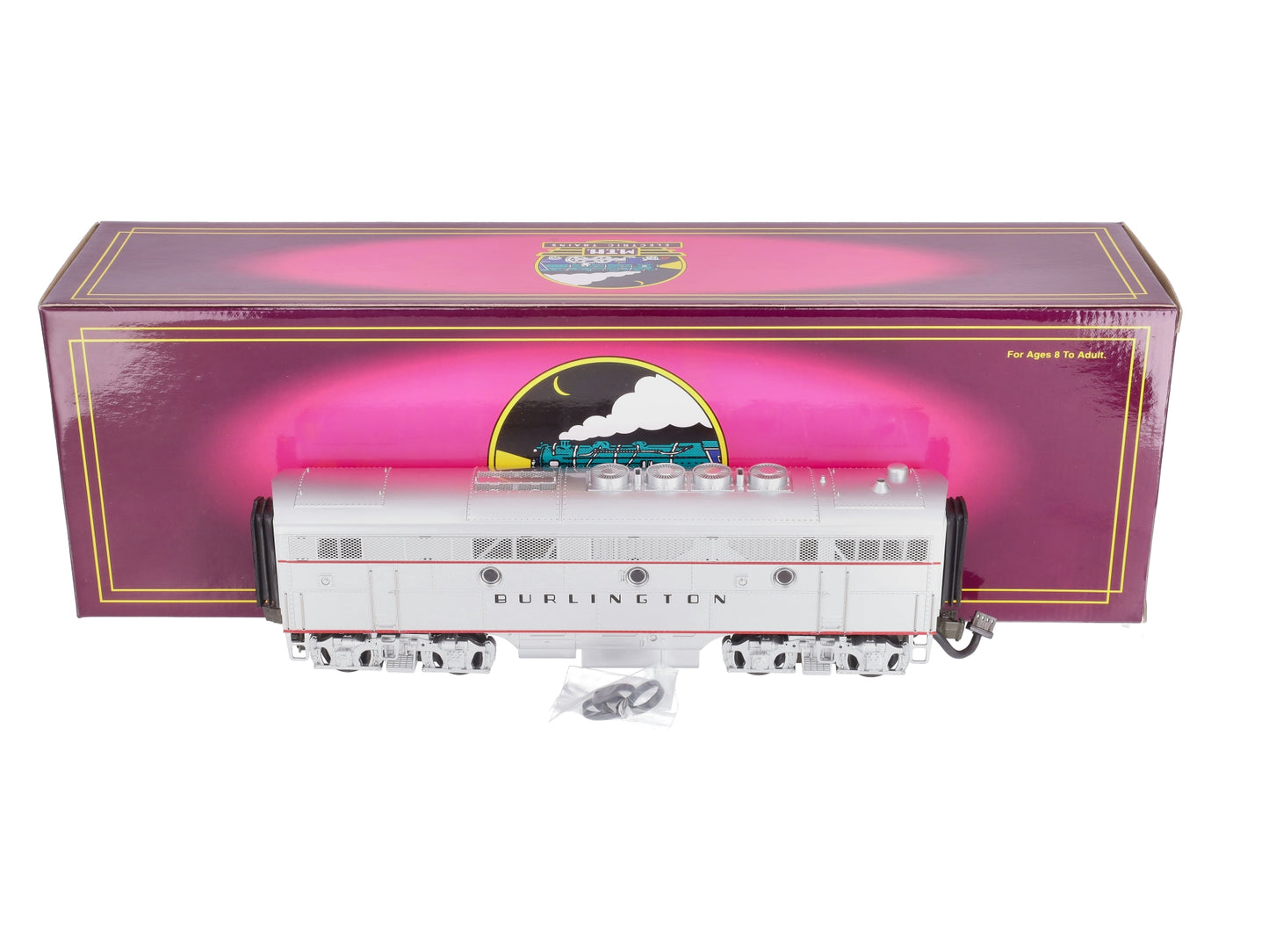MTH 20-2085-3 O Gauge Burlington F-3 B-Unit Powered Diesel Engine LN/Box