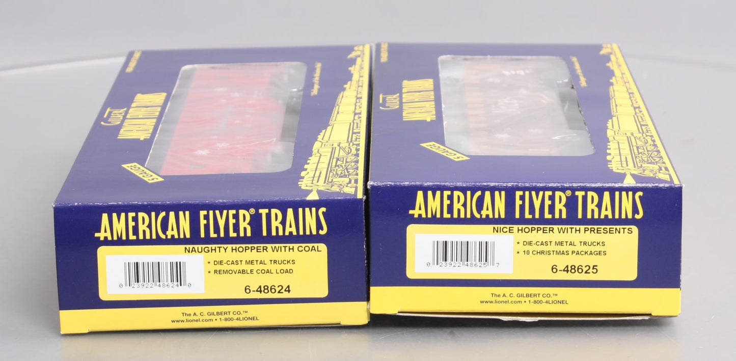 American Flyer 6-48623 S Scale Naughty & Nice Hopper #48624, 48625 (Set of 2)